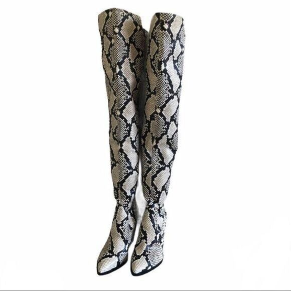 Vince Camuto Cottara Over the Knee Snakeskin Boots US 6 EU 36.5 - Picture 4 of 10